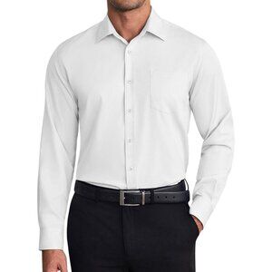 Men's White Long Sleeve Button Dress Shirts Formal Business Imported Shirts